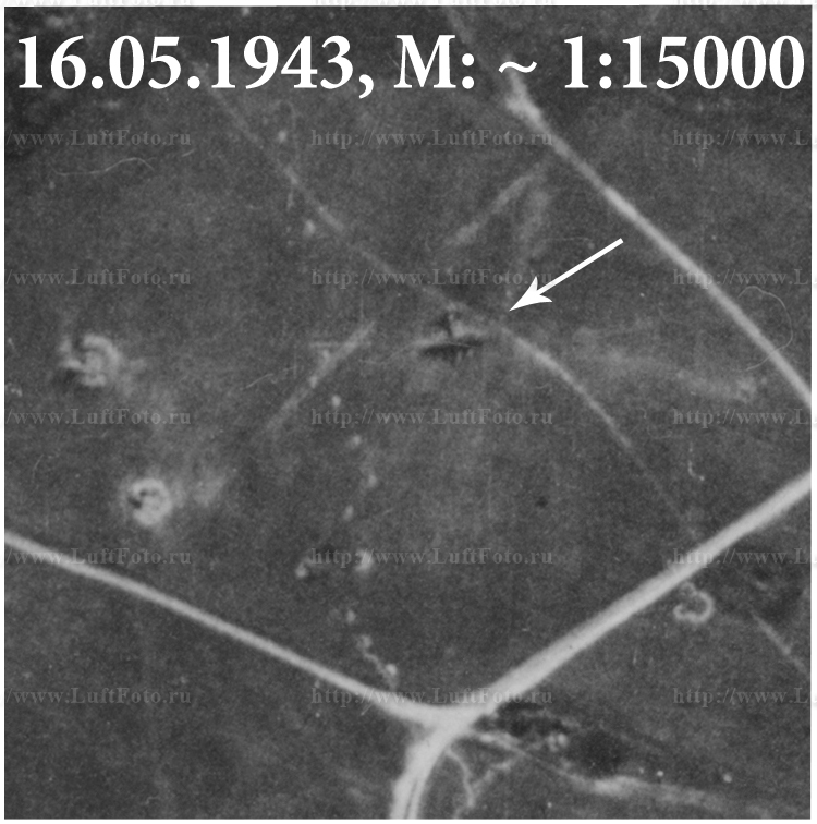 German Luftwaffe Junkers 88 (JU-88) wreckage place, 16.05.1943, scale ~1:15000